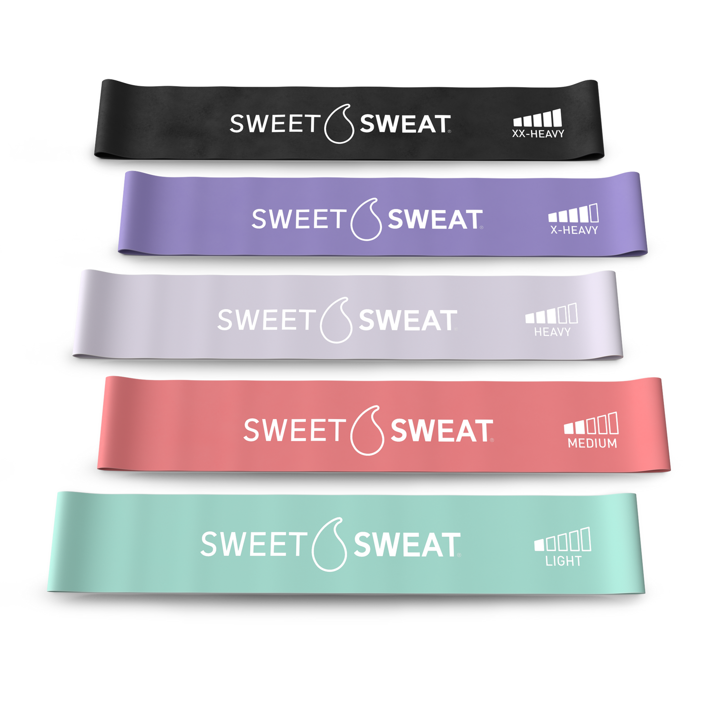 Sweet Sweat® Mini Loop Fitness Bands 5PK with Mesh Bag
