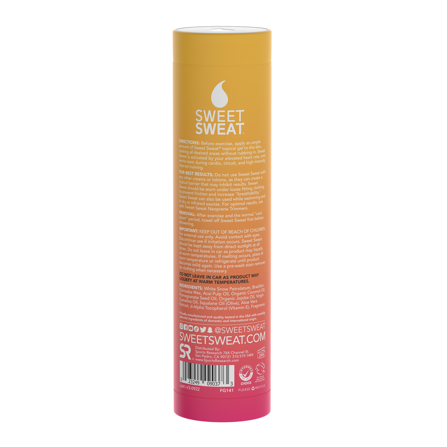 a tube of Sweet Sweat® Stick 6.4 oz - Tropical hair conditioner by Sweet Sweat.