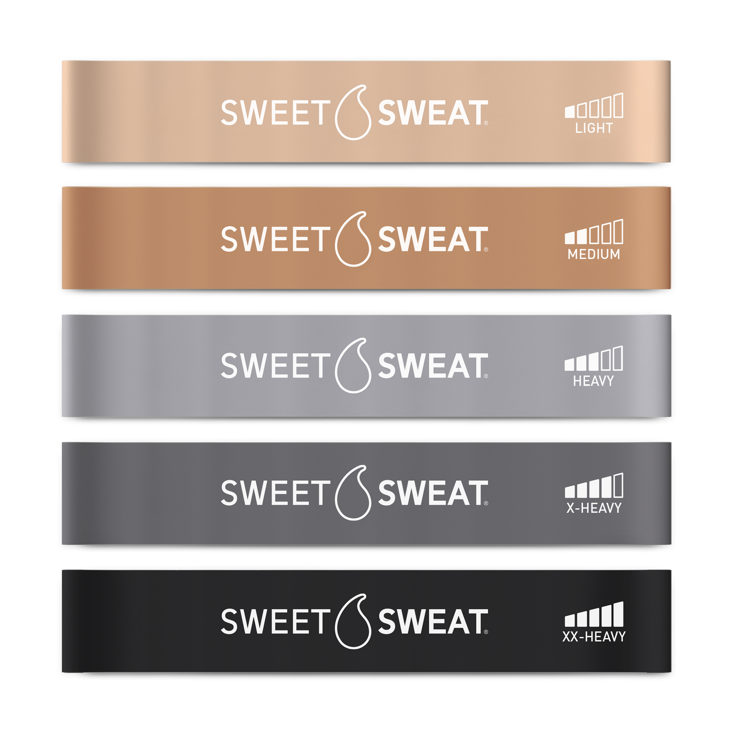 Sweet Sweat® Mini Loop Fitness Bands 5PK with Mesh Bag