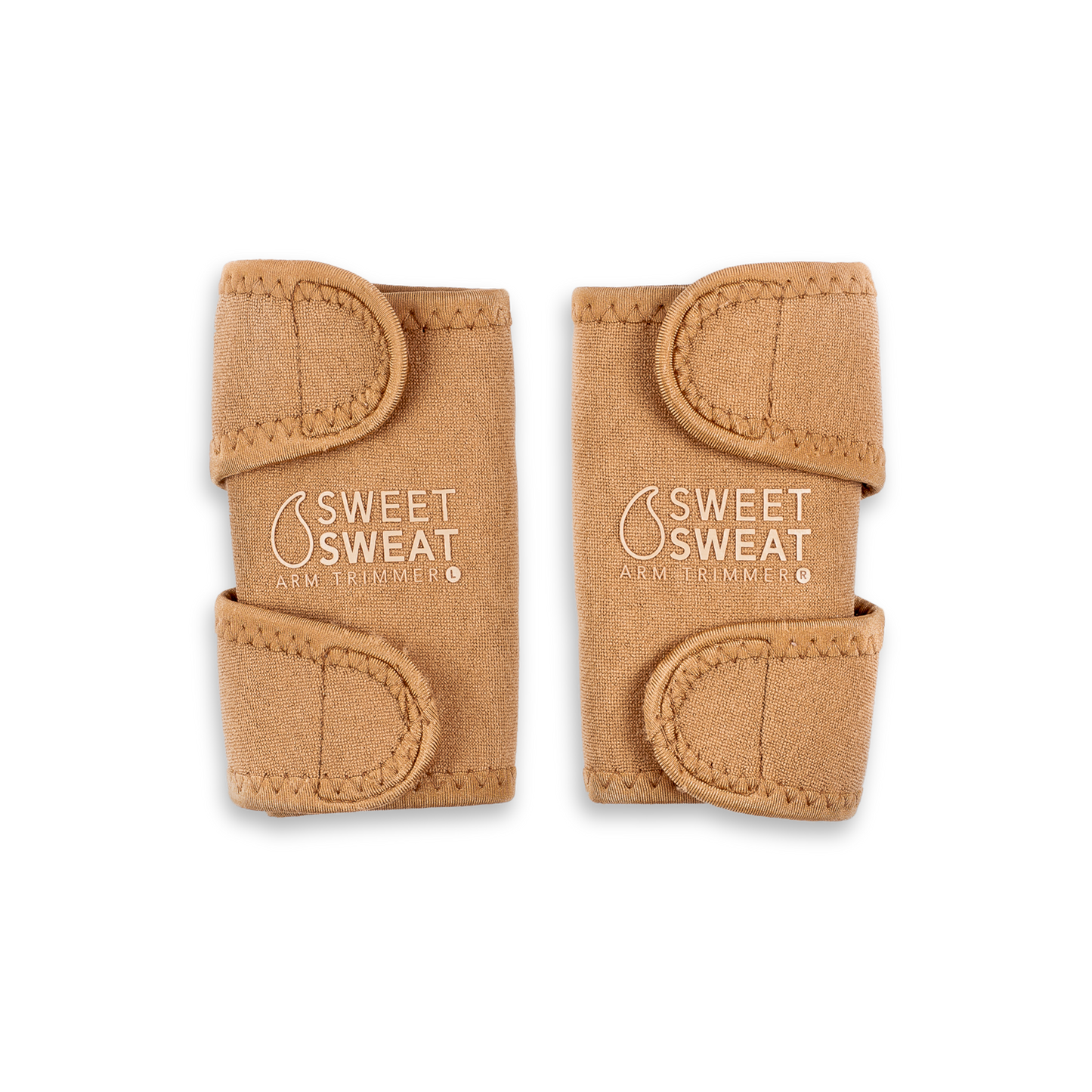 a pair of Sweet Sweat® Toned Arm Trimmers 2PK with the brand Sports Research and the words sweet comfort.