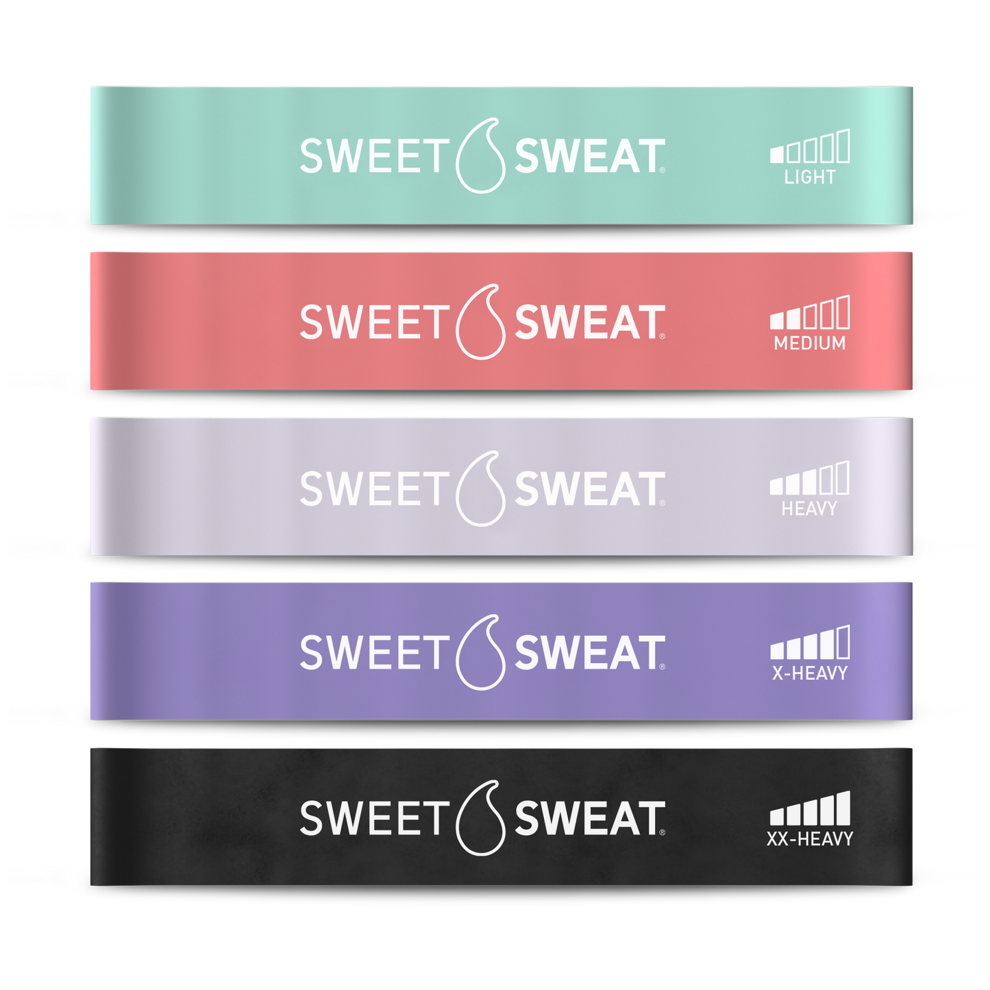 Sweet Sweat® Mini Loop Fitness Bands 5PK with Mesh Bag