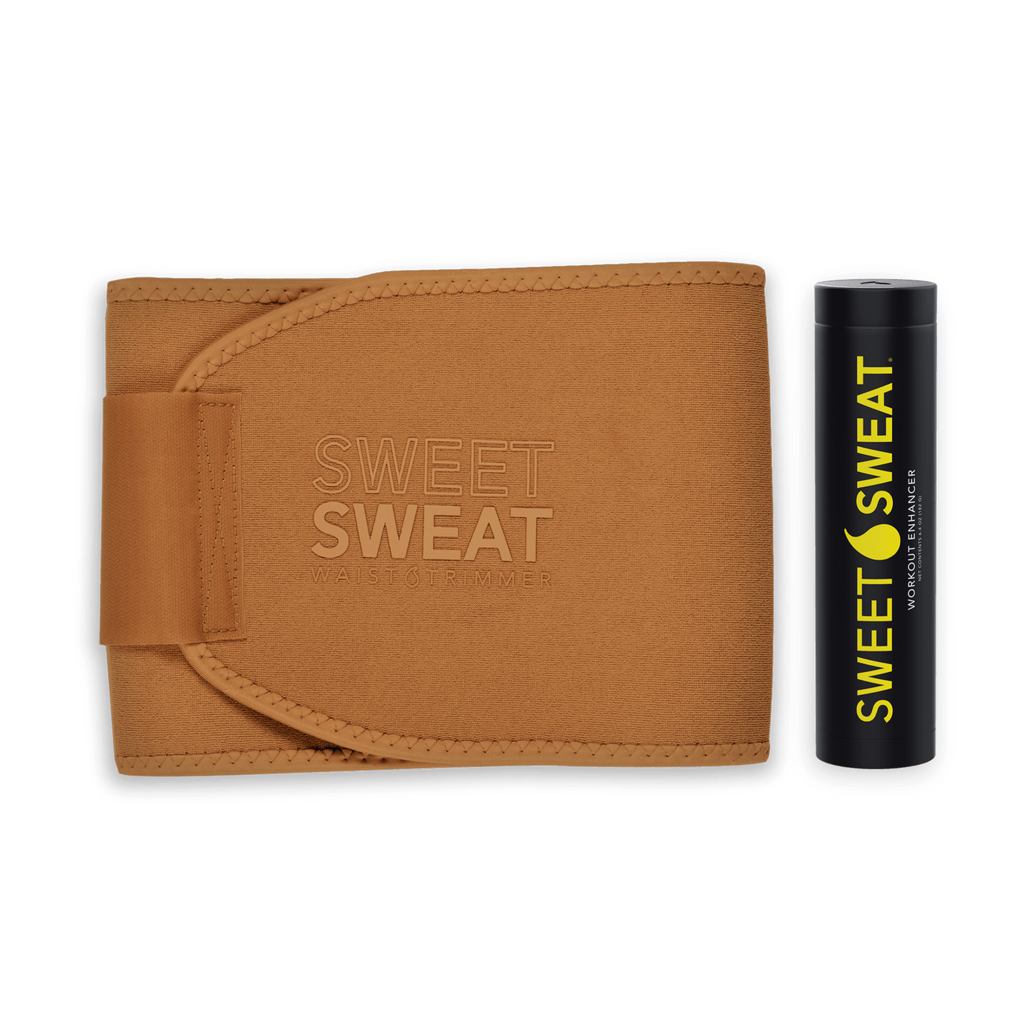 a Sweet Sweat tan wallet with the words Sweet Sweat on it.