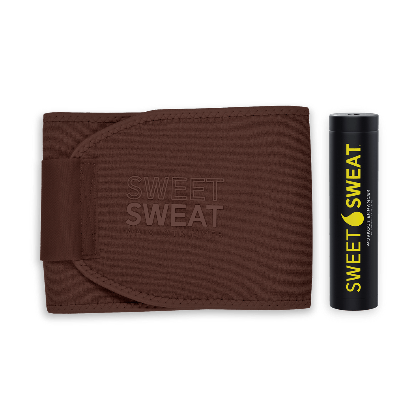 a Sweet Sweat® Toned Bundle with Trimmer and Sweet Sweat® Stick wallet with a bottle and a tampon.