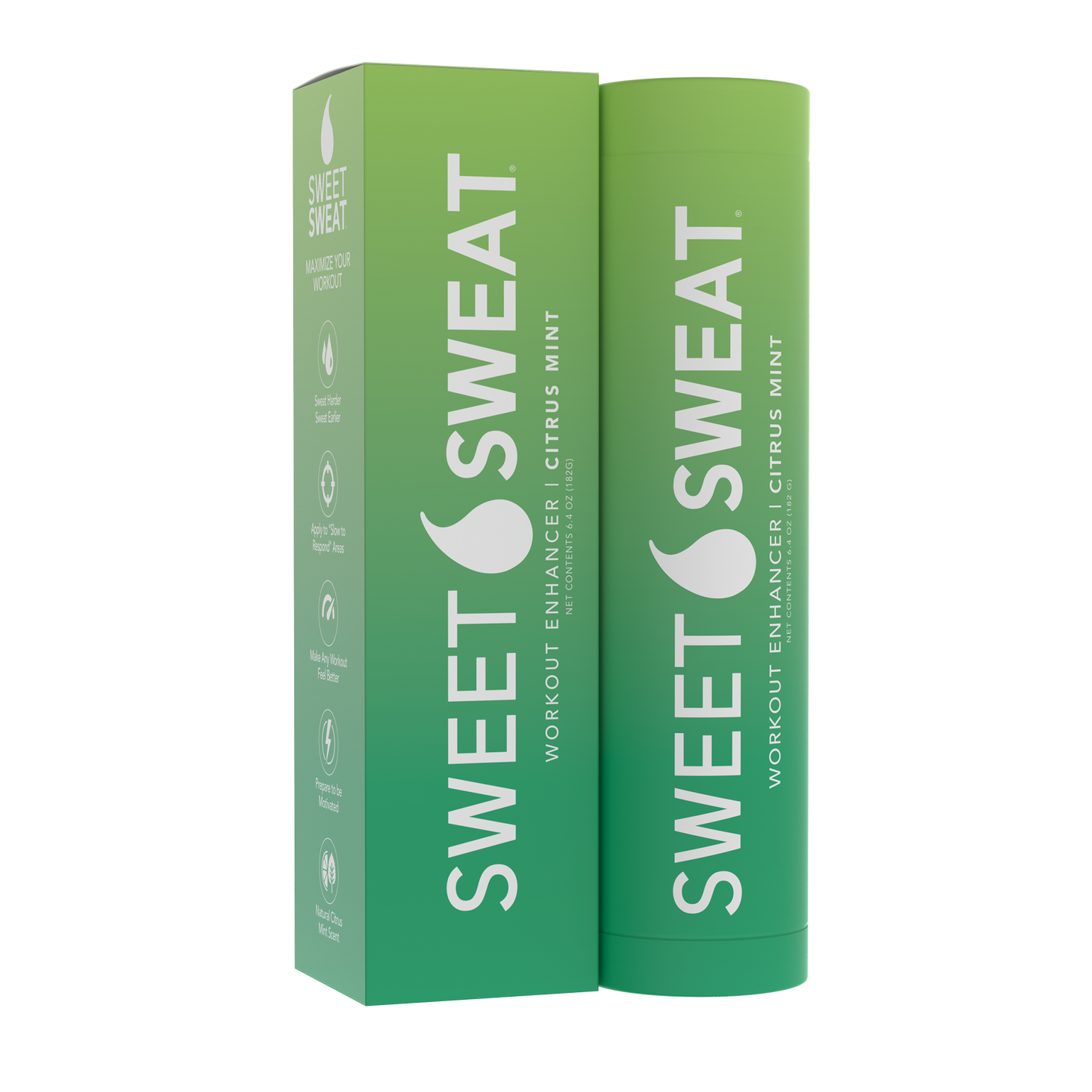 A box of Sweet Sweat® Stick 6.4 oz - Citrus Mint on a white background.