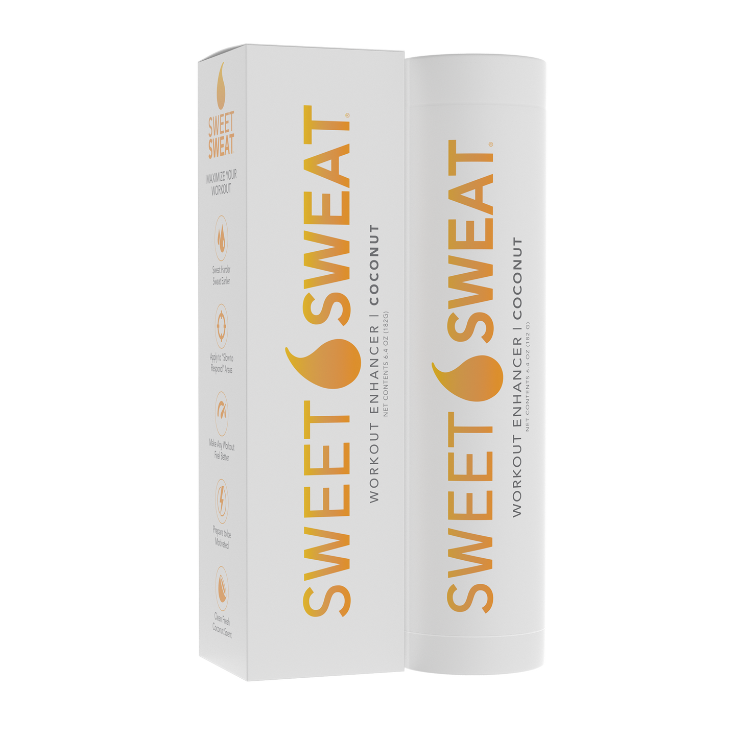A box of Sweet Sweat® Stick 6.4 oz - Coconut lip balm on a white background.