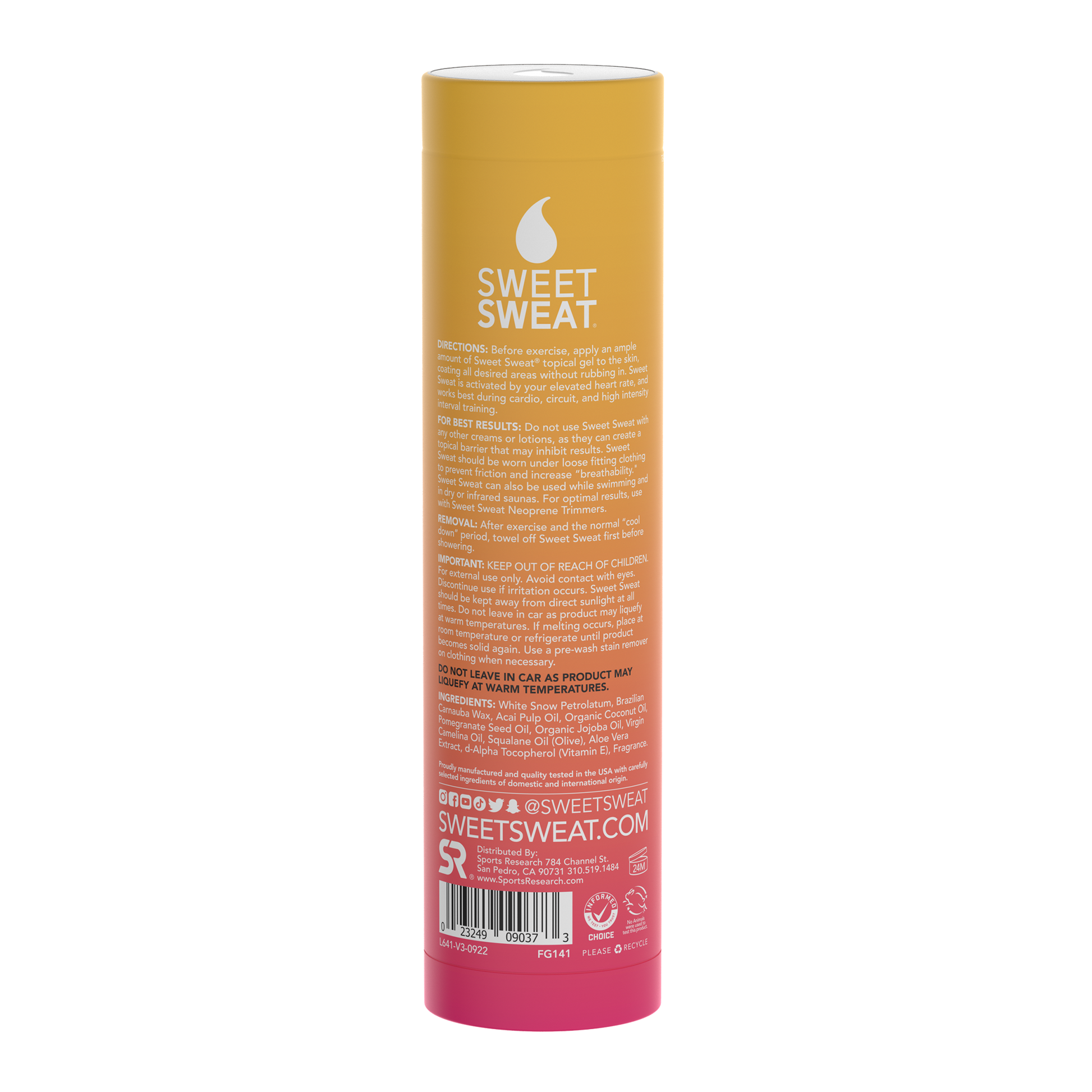 a tube of Sweet Sweat® Stick 6.4 oz - Tropical hair conditioner by Sweet Sweat.
