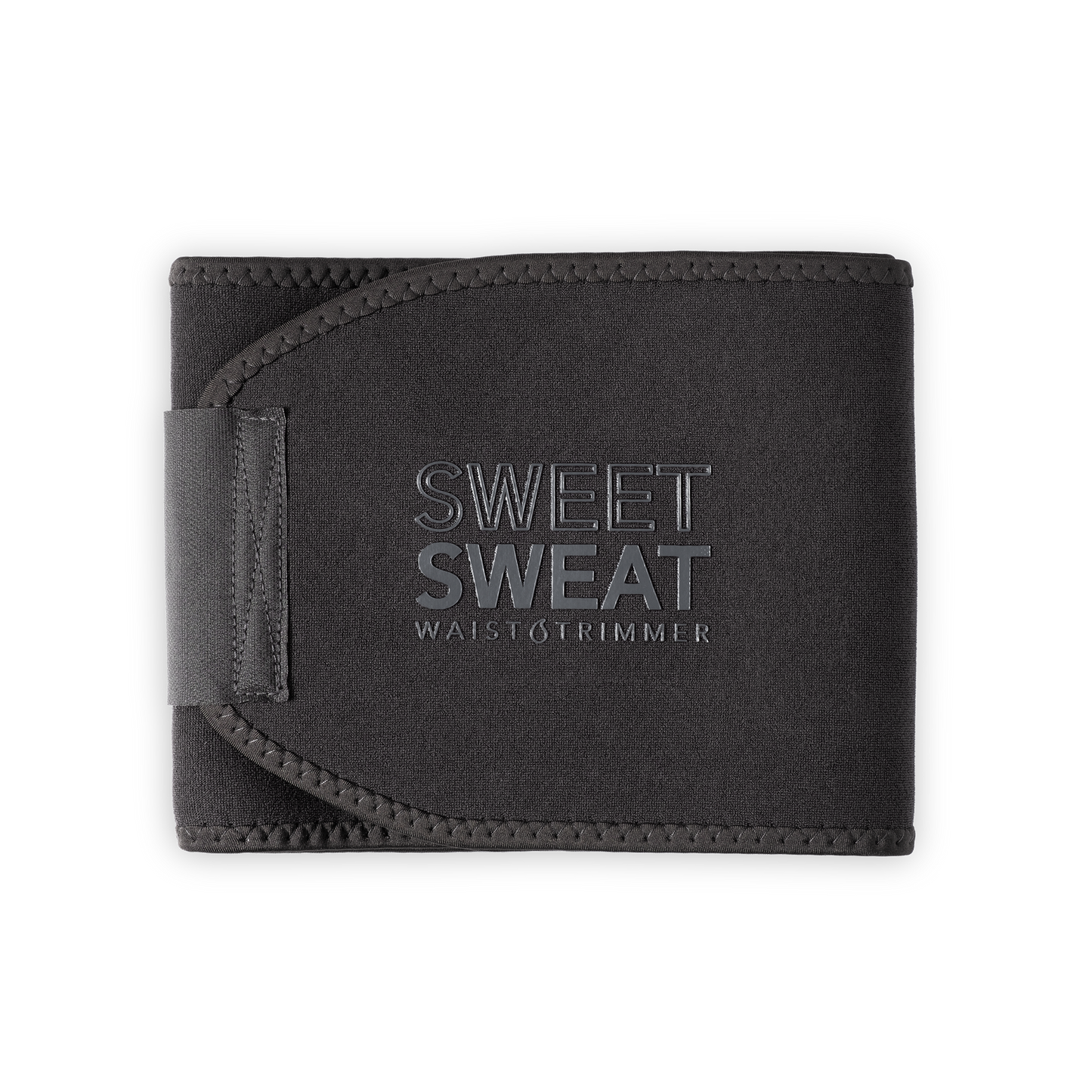 a black wallet with the brand name Sports Research and the product name Sweet Sweat® Matte Series Waist Trimmer on it.