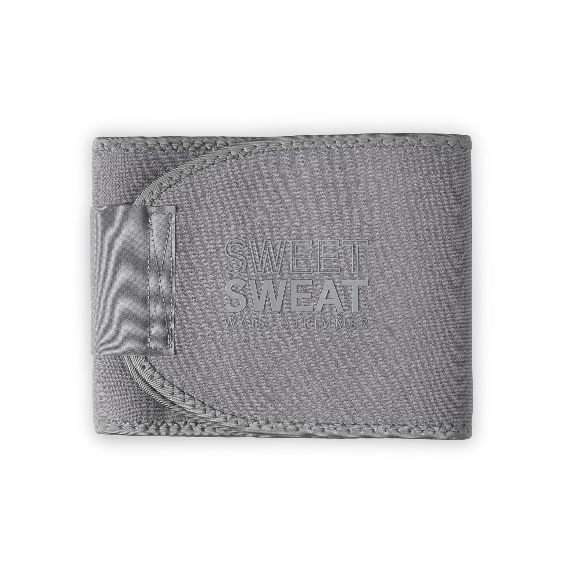 a grey wallet with the word Sweet Sweat® Matte Series Waist Trimmer by Sports Research on it.